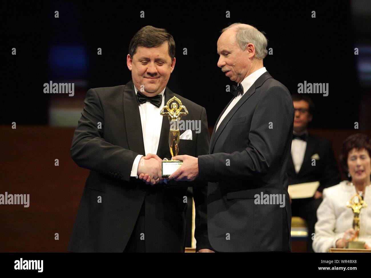 Business Center Club`s Gala. Warsaw, Poland. 16 01 2010. Pictured: Janusz Lewandowski, Stanislaw Przesmycki Stock Photo